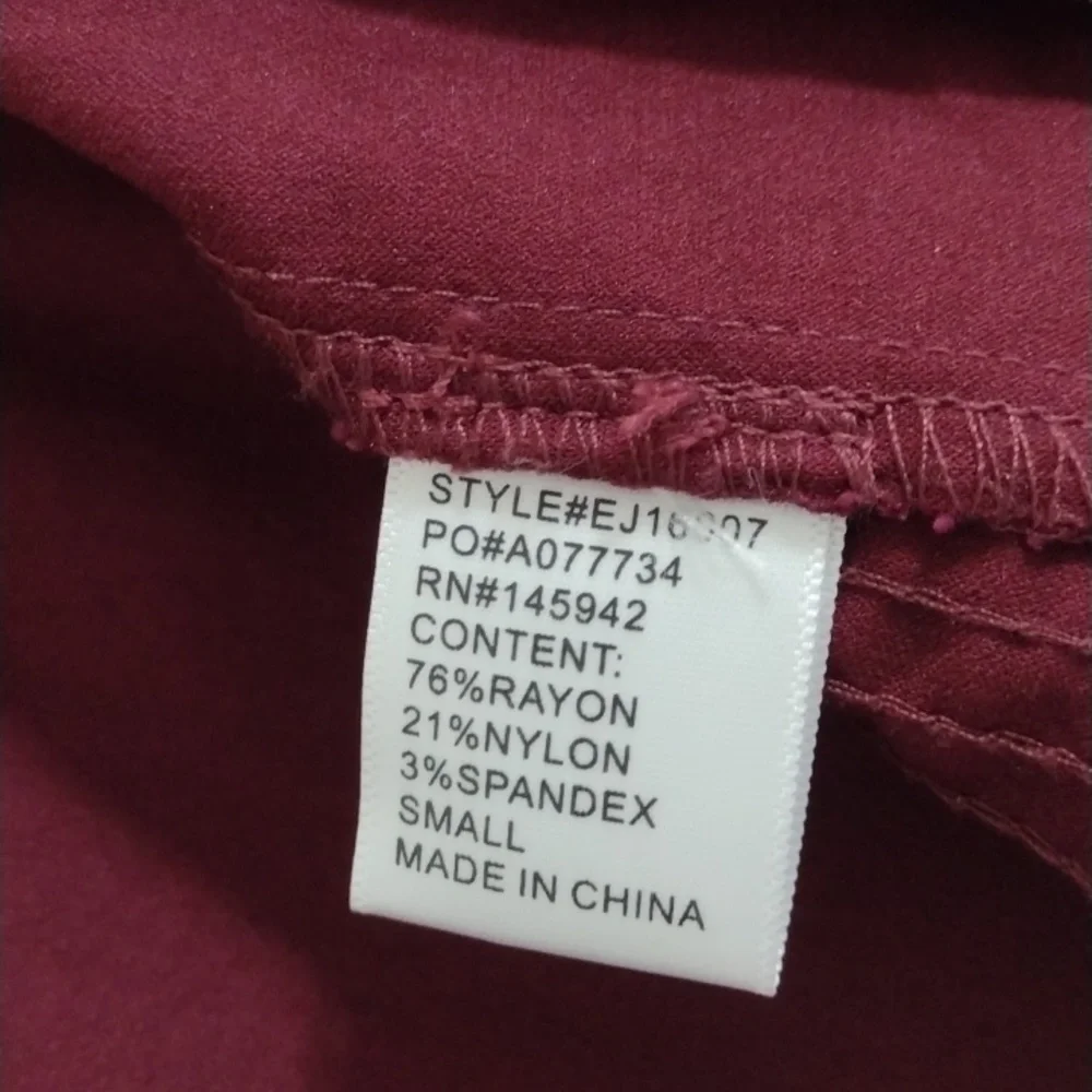 Eden Society Burgundy Full Front Zip Utility Jacket Size S - Picture 7 of 12